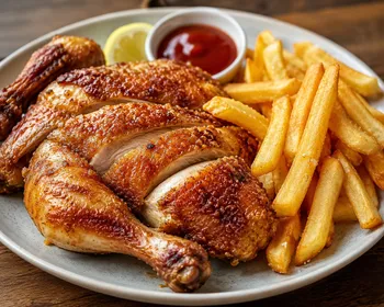 Crispy Skin Chicken and Chips