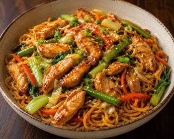 Teriyaki Checken with fried Noodles